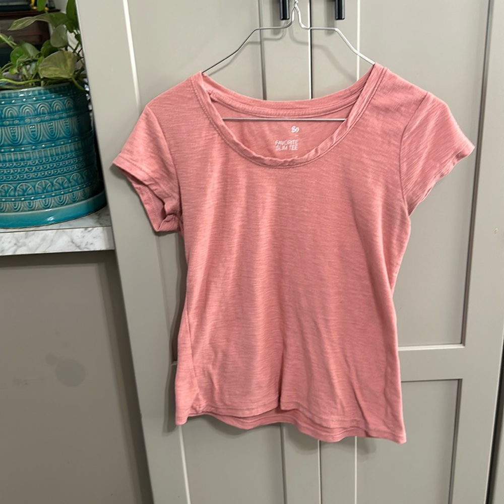 Pink short sleeved shirt
